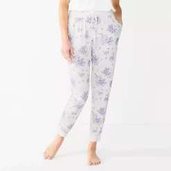 Women's Sonoma Goods For Life® Essential Banded Bottom Pajama Pants -Sonoma Store 5553611 White Floral
