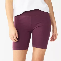 Petite Sonoma Goods For Life® High-Waisted Bike Shorts -Sonoma Store 5555069 Plum Prune