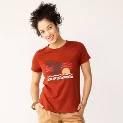 Women's Sonoma Goods For Life® Summer Graphic Tees -Sonoma Store 5558324 Dark Rust Palm Scene