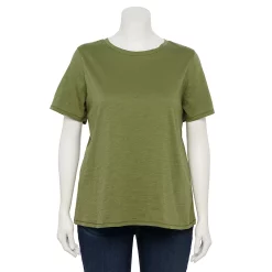 Petite Plus Size Sonoma Goods For Life® Crewneck Tee -Sonoma Store 5572597 Light Olive