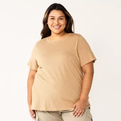 Petite Plus Size Sonoma Goods For Life® Crewneck Tee -Sonoma Store 5572597 Tan