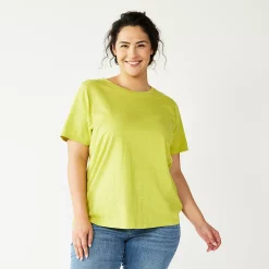 Petite Plus Size Sonoma Goods For Life® Crewneck Tee -Sonoma Store 5572597 Yellow Green