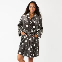 Women's Sonoma Goods For Life® Short Plush Robe -Sonoma Store 5574694 Gray Celestial