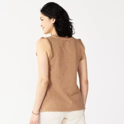 Women's Sonoma Goods For Life® French Terry Flutter-Sleeve Top -Sonoma Store 5576747 ALT