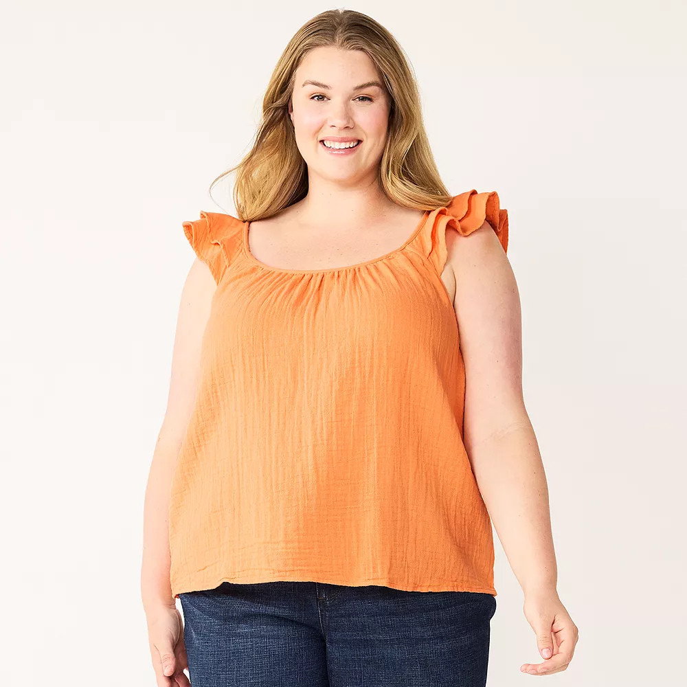 Plus Size Sonoma Goods For Life® Ruffle Tank Top 3 Plus Size Sonoma Goods For Life® Ruffle Tank Top