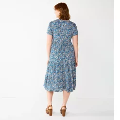 Women's Sonoma Goods For Life® Button Front Tiered Midi Dress -Sonoma Store 5579211 ALT