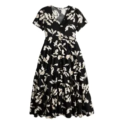 Women's Sonoma Goods For Life® Button Front Tiered Midi Dress -Sonoma Store 5579211 ALT5