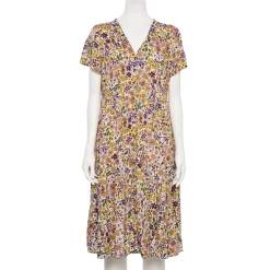 Women's Sonoma Goods For Life® Button Front Tiered Midi Dress -Sonoma Store 5579211 Purple Floral