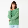 Women's Sonoma Goods For Life® Textured Drop-Shoulder Sweater -Sonoma Store 5579623 Bright Green