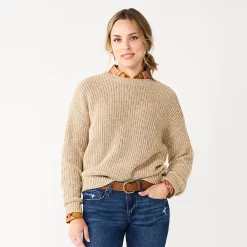 Women's Sonoma Goods For Life® Textured Drop-Shoulder Sweater -Sonoma Store 5579623 Tan Marl