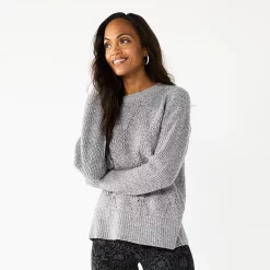 Women's Sonoma Goods For Life® Diamond Stitch Pullover Sweater -Sonoma Store 5579763 Gray