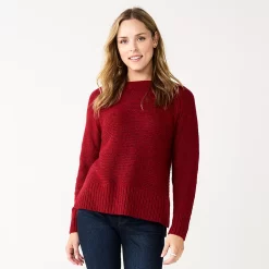 Women's Sonoma Goods For Life® Textured Raglan Sweater -Sonoma Store 5579791 Red