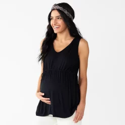 Maternity Sonoma Goods For Life® Knot Side Babydoll Top -Sonoma Store 5580939 Black