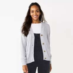 Women's Sonoma Goods For Life® Cropped Cardigan -Sonoma Store 5581344 Silver Gray