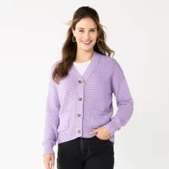 Women's Sonoma Goods For Life® Cropped Cardigan -Sonoma Store 5581344 Violet