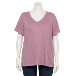 Petite Plus Size Sonoma Goods For Life® Everyday V-Neck Tee -Sonoma Store 5581510 Dusty Purple
