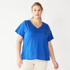 Petite Plus Size Sonoma Goods For Life® Everyday V-Neck Tee -Sonoma Store 5581510 Hyacinth Falls