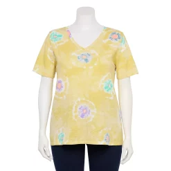 Petite Plus Size Sonoma Goods For Life® Everyday V-Neck Tee -Sonoma Store 5581510 Lemon Yellow Circle