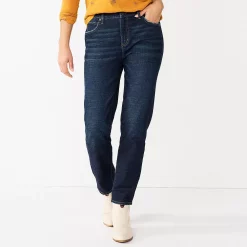 Women's Sonoma Goods For Life® High-Waisted Boyfriend Jeans -Sonoma Store 5582926 Rinse