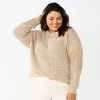 Plus Size Sonoma Goods For Life® Drop Shoulder Sweater -Sonoma Store 5585467 Tan Marl
