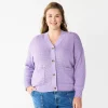 Plus Size Sonoma Goods For Life® Cropped Cardigan -Sonoma Store 5585627 Violet