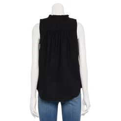 Women's Sonoma Goods For Life® Button-Front Ruffle Tank -Sonoma Store 5586080 ALT