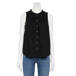 Women's Sonoma Goods For Life® Button-Front Ruffle Tank