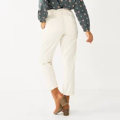 Women's Sonoma Goods For Life® Mid-Rise Straight-Leg Paperbag Pants -Sonoma Store 5587701 ALT