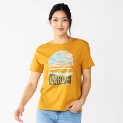 Women's Sonoma Goods For Life® Relaxed Graphic Tee -Sonoma Store 5596692 Gold Enjoy Nature