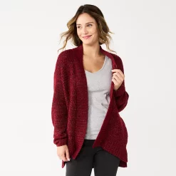 Women's Sonoma Goods For Life® Plush Cardigan -Sonoma Store 5597627 Berry Shine