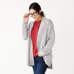 Women's Sonoma Goods For Life® Plush Cardigan -Sonoma Store 5597627 Silver Gray Shine