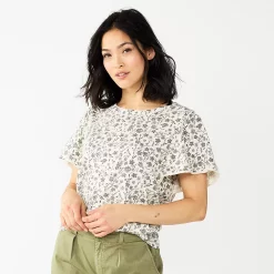 Women's Sonoma Goods For Life® Seamed Flutter Sleeve Top