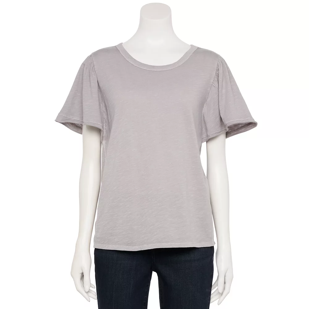 Women's Sonoma Goods For Life® Seamed Flutter Sleeve Top 7 Women's Sonoma Goods For Life® Seamed Flutter Sleeve Top - Image 5