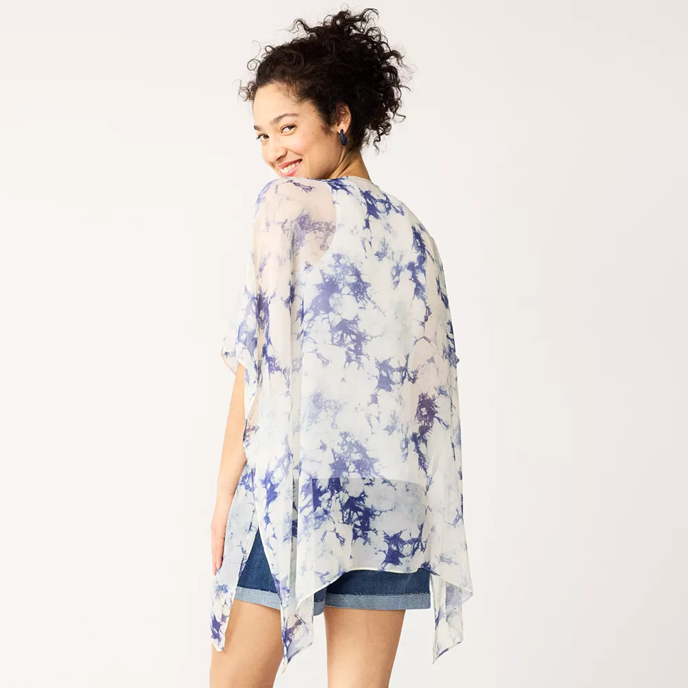 Women's Sonoma Goods For Life® Easy Tye Dye Tie Front Ruana 5 Women's Sonoma Goods For Life® Easy Tye Dye Tie Front Ruana - Image 3