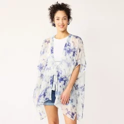 Women's Sonoma Goods For Life® Easy Tye Dye Tie Front Ruana 6 Women's Sonoma Goods For Life® Easy Tye Dye Tie Front Ruana -Sonoma Store 5614894 Blue