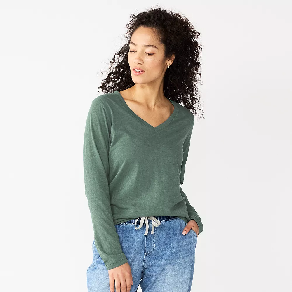 Women's Sonoma Goods For Life® Everyday V-Neck Long Sleeve Tee 24 Women's Sonoma Goods For Life® Everyday V-Neck Long Sleeve Tee - Image 22