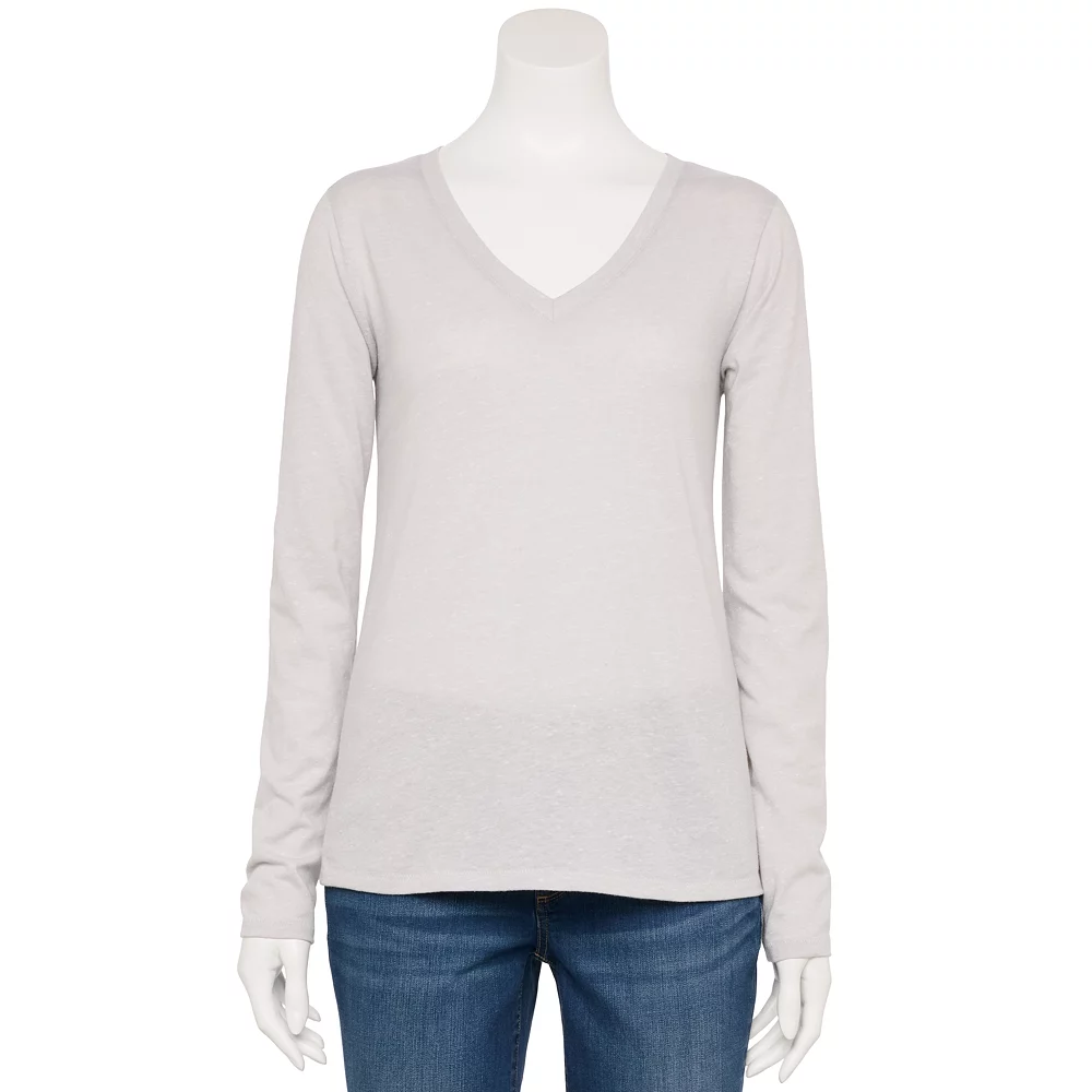 Women's Sonoma Goods For Life® Everyday V-Neck Long Sleeve Tee 11 Women's Sonoma Goods For Life® Everyday V-Neck Long Sleeve Tee - Image 9