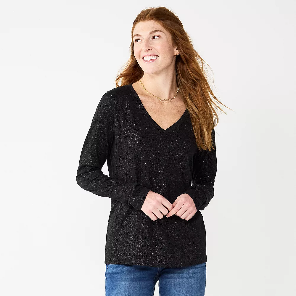 Women's Sonoma Goods For Life® Everyday V-Neck Long Sleeve Tee 30 Women's Sonoma Goods For Life® Everyday V-Neck Long Sleeve Tee - Image 28
