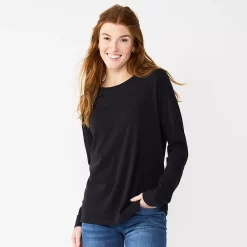Women's Sonoma Goods For Life® Everyday Crewneck Long Sleeve Tee -Sonoma Store 5625802 Black