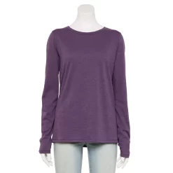 Women's Sonoma Goods For Life® Everyday Crewneck Long Sleeve Tee -Sonoma Store 5625802 Dark Purple