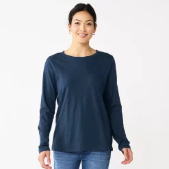 Women's Sonoma Goods For Life® Everyday Crewneck Long Sleeve Tee -Sonoma Store 5625802 Navy