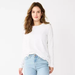 Women's Sonoma Goods For Life® Everyday Crewneck Long Sleeve Tee -Sonoma Store 5625802 White