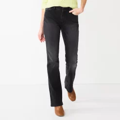 Women's Sonoma Goods For Life® Curvy High-Waisted Bootcut Jeans -Sonoma Store 5627740 Black Wash