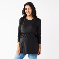 Maternity Sonoma Goods For Life® Long Sleeve Empire Waist Top -Sonoma Store 5635424 Black