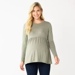 Maternity Sonoma Goods For Life® Long Sleeve Empire Waist Top -Sonoma Store 5635424 Green