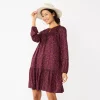 Women's Sonoma Goods For Life® Printed Long Sleeve Dress -Sonoma Store 5657674 Plum Floral