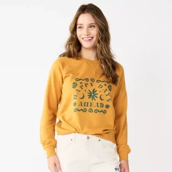Women's Sonoma Goods For Life® Everyday Crewneck Sweatshirt -Sonoma Store 5664640 Gold Happy Days