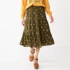 Women's Sonoma Goods For Life® Tiered Maxi Skirt -Sonoma Store 5664691 Olive Floral