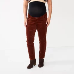 Maternity Sonoma Goods For Life® Belly Panel Corduroy Straight-Leg Ankle Pants -Sonoma Store 5665437 ALT2