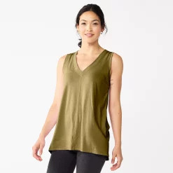 Women's Sonoma Goods For Life® Relaxed V-Neck Tank -Sonoma Store 5670067 Olive